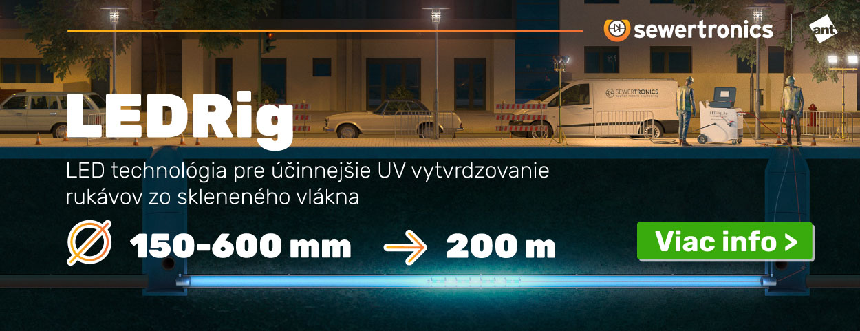 LEDrig UV LED vytvrdzovanie kanalizácii